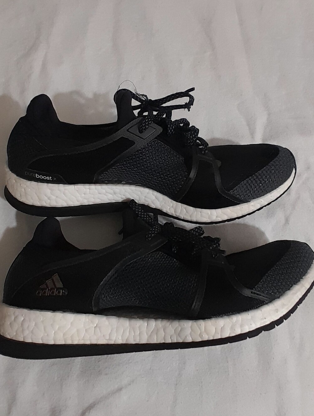 Adidas Black & Gray Running Sneakers with White Boost Midsole